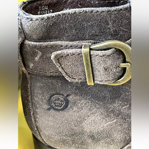 Born Brown Leather Boots Sz 7.5 Womens Distressed Buckle Straps Boho Festival - Picture 6 of 9